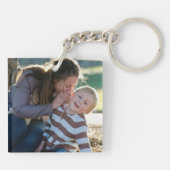 Aangepaste 2 foto's en naam elegante natuur sleutelhanger (Achterkant)