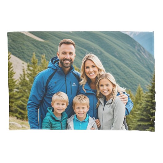 Aangepaste 2 foto's Familie Kussensloop (Voorkant)