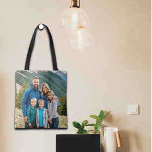 Aangepaste 2 foto's Familie Tote Bag