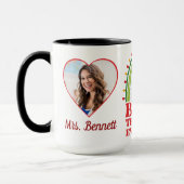 Aangepaste 2 foto's Kerstcadeau Beste leraar ooit Mok (Links)