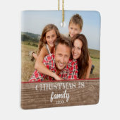 Aangepaste 2-foto's met een moderne, rustige kerst keramisch ornament (Rechts)