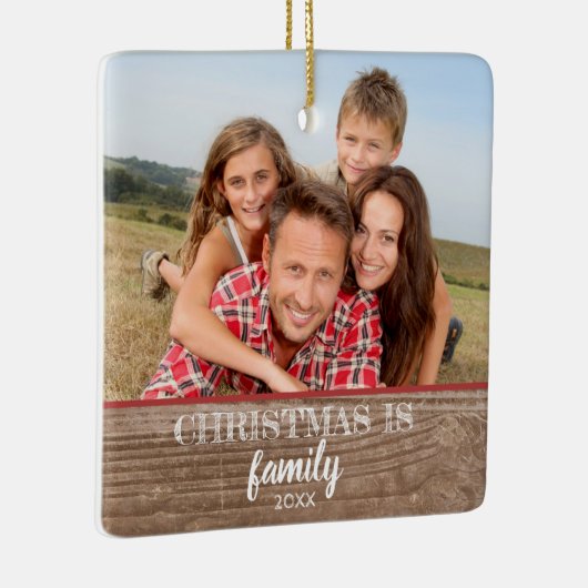 Aangepaste 2-foto's met een moderne, rustige kerst keramisch ornament (Rechts)