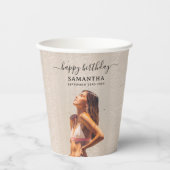 Aangepaste 2 foto's Verjaardagsfeest Selfie Afbeel Papieren Bekers (Voorkant)