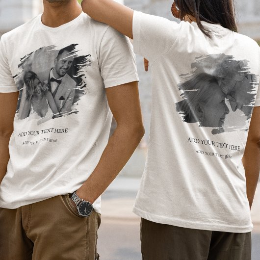 Aangepaste 2 Geborstelde Effect Foto T-shirt