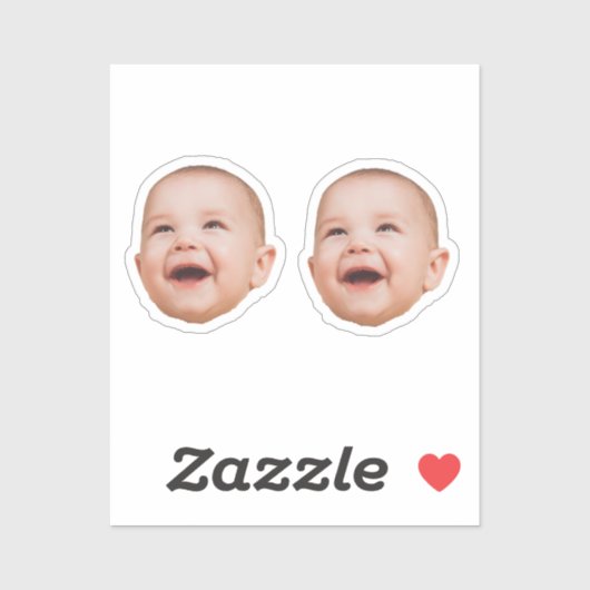 Aangepaste 2 Gezicht Stickers Gepersonaliseerde Ge (Vel)