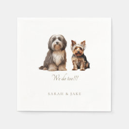 Aangepaste 2 huisdier bruiloft servetten