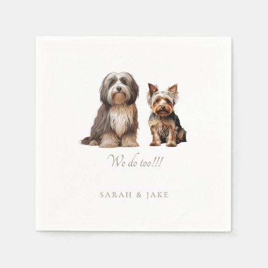 Aangepaste 2 huisdier bruiloft servetten (Voorkant)