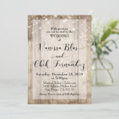 Aangepaste 2 lichtbruin hout bruiloft uitnodiging (Staand voorkant)