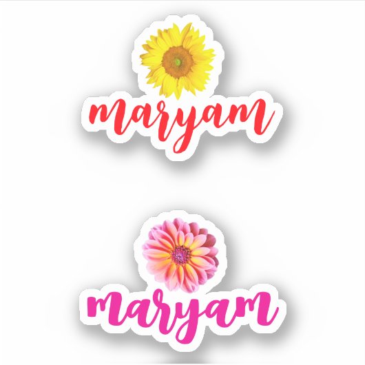 Aangepaste 2 Namen, Fles Decal Label voor Meisjes (Voorkant)