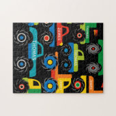 Aangepaste 2 Names Monster Trucks Giften for Boys Legpuzzel (Horizontaal)