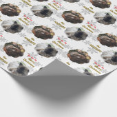 Aangepaste 2 Pet Foto Feestelijke Kerstmis Sneeuwv Cadeaupapier (Hoek)