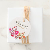 Aangepaste 2" Ronde Wildbloemen Boho Hang Label (In situ)