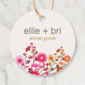 Aangepaste 2" Ronde Wildbloemen Boho Hang Label (Achterkant)