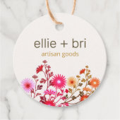 Aangepaste 2" Ronde Wildbloemen Boho Hang Label (Voorkant)