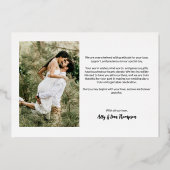 Aangepaste 2 Trouwfoto's Bedankt Script ROSE Goud Folie Uitnodiging (Achterkant)