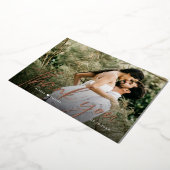Aangepaste 2 Trouwfoto's Bedankt Script ROSE Goud Folie Uitnodiging (Gedraaid)