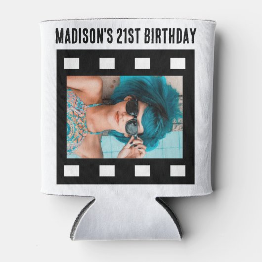 Aangepaste 2 x Fotofilm Reel 21st Age Verjaardag Blikjeskoeler (Voorkant)