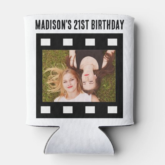 Aangepaste 2 x Fotofilm Reel 21st Age Verjaardag Blikjeskoeler (Achterkant)