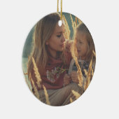 aangepaste 2-zijdige familiefoto op maat gesneden  keramisch ornament (Rechts)