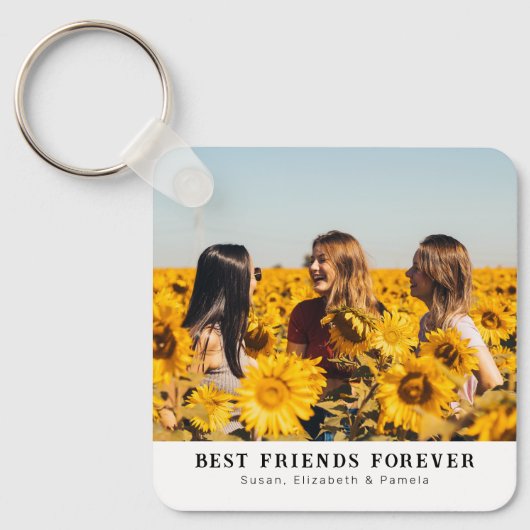 Aangepaste 2 zijdige foto & namen BFF Sleutelhange Sleutelhanger (Voorkant)
