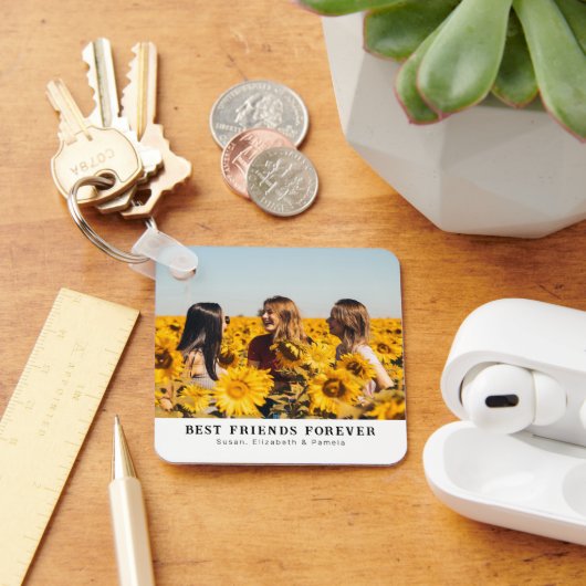 Aangepaste 2 zijdige foto & namen BFF Sleutelhange Sleutelhanger (Bureau)