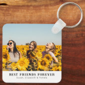 Aangepaste 2 zijdige foto & namen BFF Sleutelhange Sleutelhanger (Achterkant)