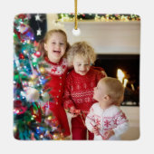 Aangepaste 2-zijdige kinderen Foto Rode Vrachtwage Keramisch Ornament (Achterkant)