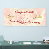 Aangepaste 2e bruiloft Jubileum-banner Spandoek (Beurs)