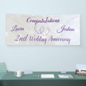 Aangepaste 2e bruiloft Jubileum-banner Spandoek (Beurs)