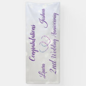Aangepaste 2e bruiloft Jubileum-banner Spandoek (Verticaal)