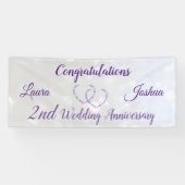 Aangepaste 2e bruiloft Jubileum-banner Spandoek (Horizontaal)