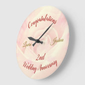 Aangepaste 2e bruiloft Jubileum grote klok (Hoek)