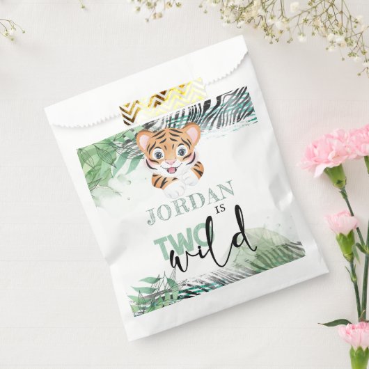 Aangepaste 2e verjaardag Lion Oerwoud Favor Bag Bedankzakje (Gezegeld)