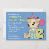 Aangepaste 2e verjaardag Puppy Dog Kaart (Voorkant)