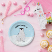 Aangepaste 2e Verjaardag TWEE Cool Schattige Polar Papieren Bordje (Feest)