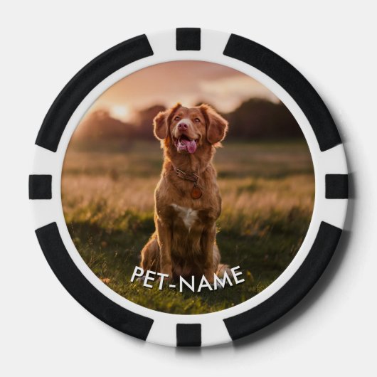 Aangepaste 2Foto Met Je Huisdier Hond 2 Naam Afbee Poker Chips (Voorkant)