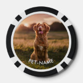 Aangepaste 2Foto Met Je Huisdier Hond 2 Naam Afbee Poker Chips (Achterkant)