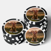 Aangepaste 2Foto Met Je Huisdier Hond 2 Naam Afbee Poker Chips (Opstapeling)