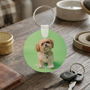 Aangepaste 2Foto Met Je Huisdier Hond 2 Naam Afbee Sleutelhanger