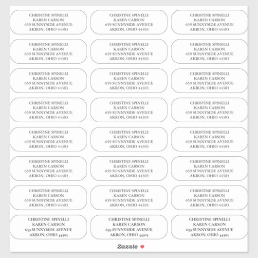 Aangepaste 2Plain afgeronde hoeken Adresetiketten Sticker (Vel)