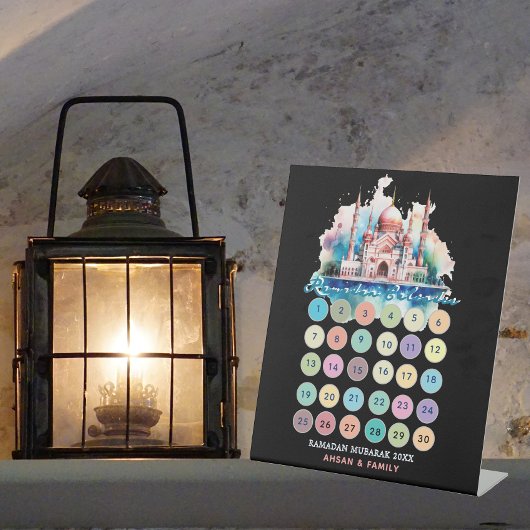 Aangepaste 30 dagen Ramadan kalender Reclamebord Met Voetstuk