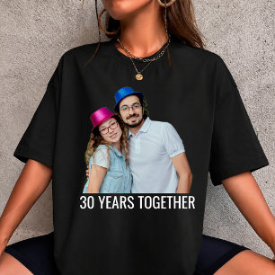 Aangepaste 30 Jaar Samen Foto & Tekst T-Shirt