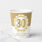 Aangepaste 30e Gouden Jubileum of Verjaardag, enz. Papieren Bekers (Achterkant)
