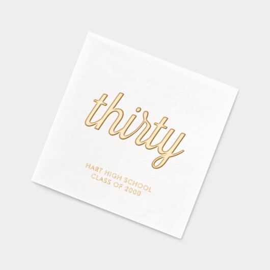 Aangepaste 30e reünie moderne gouden folie servett folie servetten (Links)