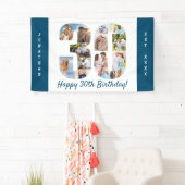 Aangepaste 30e verjaardag Foto-collage op feestdag Spandoek (Insitu)