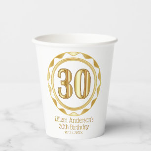 Aangepaste 30e verjaardag, Jubileum, enz... Papieren Bekers