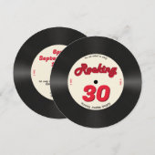Aangepaste 30e verjaardag Retro Music Record Rocki Kaart (Voorkant / Achterkant)