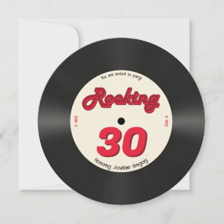 Aangepaste 30e verjaardag Retro Music Record Rocki Kaart