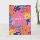 aangepaste 30e verjaardag roze moderne kleurrijke  bedankkaart (Voorkant)