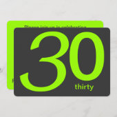 Aangepaste 30e verjaardag van steenkool en Limoen Kaart (Voorkant / Achterkant)